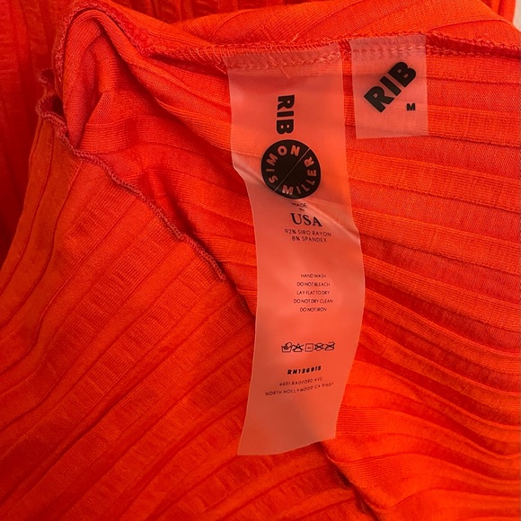 NWT SIMON MILLER Rib Janga Halter-Style Midi Dress in Hibiscus Size Medium - Picture 7 of 9